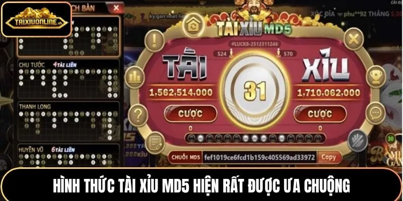Hình thức tài xỉu MD5 hiện rất được ưa chuộng